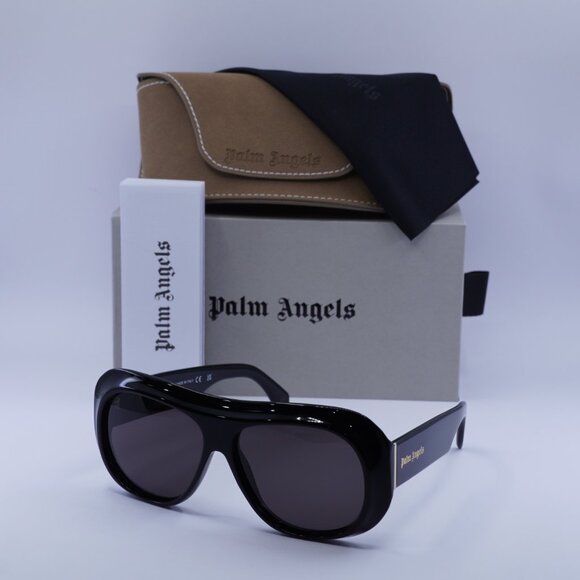 Palm Angels PERI103 ELFIN 1007 Aviator Sunglasses - Black/Dark Grey - Picture 4 of 9